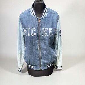 Disney OUR UNIVERSE Mickey Mouse Denim Jean Jacket THE ONE AND ONLY NWT Medium M